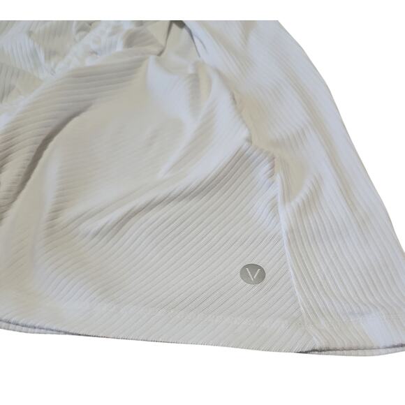 Lane Bryant Livi Ruched Drawstring Top Womens Plus 18/20 Ribbed White Tie Front - Picture 8 of 8